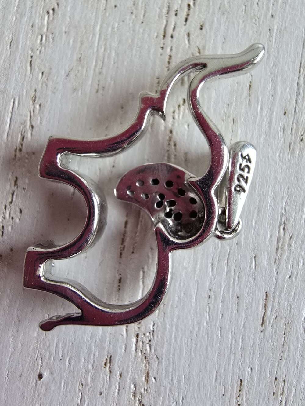 Diamond and Treated Black Diamond Accent Elephant Sterling Silver Pendant - Picture 4 of 4